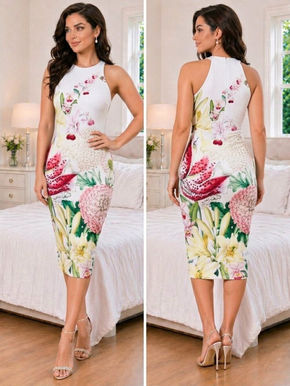 Ted Baker Julee Midi Dress in Encyclopedia Floral Print $193